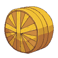 medieval hay bale golden stacked round