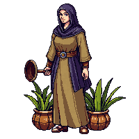 medieval herbalist wise woman herbs basket