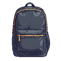 Modern Backpack Student Fabric Zippers — free pixel art sprite from Modern City