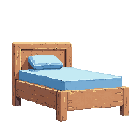 Modern Bed Modern Frame Mattress Pillow — free pixel art sprite from Modern City