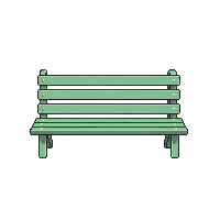 Modern Bench Park Wooden Green Metal — free pixel art sprite from Modern City