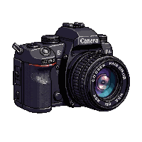 Modern Camera Digital Dslr Black — free pixel art sprite from the Modern City collection, transparent PNG