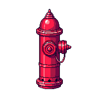 Modern Fire Hydrant Red Metal — free pixel art sprite from the Modern City collection, transparent PNG