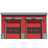 modern fire station red garage doors