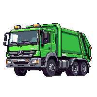 Modern Garbage Truck Green Utility — free pixel art sprite from the Modern City collection, transparent PNG