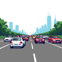 modern highway road cars distance