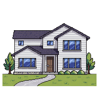 modern house suburban two story lawn