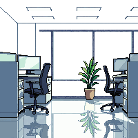 modern interior office cubicles background