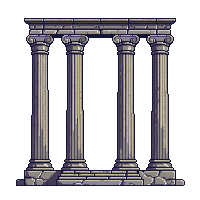 modern library large stone pillars