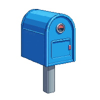 modern mailbox blue postal standing