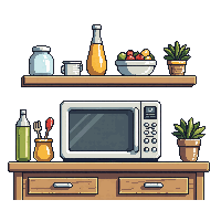 modern microwave kitchen counter small