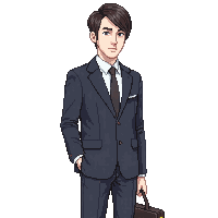 modern person businessman suit briefcase