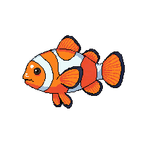 Ocean Clownfish Orange Striped Fish 079 V8 2026 03 25T19 14 54 — free pixel art sprite from Ocean Creatures