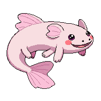axolotl pink gills smiling aquatic cute happy
