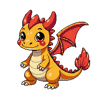 baby dragon small red wings cute friendly tiny
