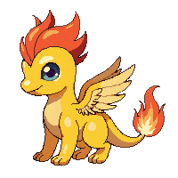 baby phoenix small fire bird golden cute