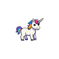 baby unicorn white small horn rainbow mane