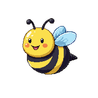 bee small yellow black striped flying cute