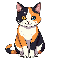 calico cat sitting patches orange black white