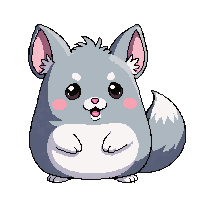chinchilla gray fluffy round soft sitting cute