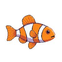 clownfish orange white stripes small cute