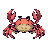 crab small red claws sideways walking cute