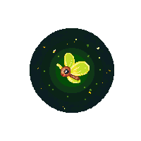 firefly glowing yellow green small flying night
