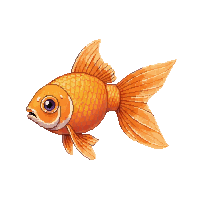goldfish orange round small bowl swimming cute