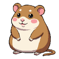 hamster small round brown cheeks cute sitting