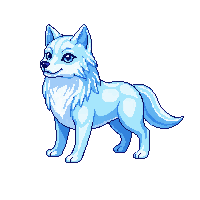 ice wolf small blue frost crystal cute