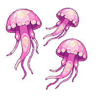 jellyfish translucent pink floating tentacles