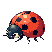 ladybug small red black dots cute round