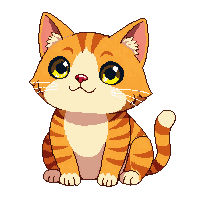orange tabby cat sitting cute round eyes