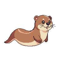 otter small brown floating belly cute playful