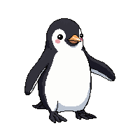 penguin small standing black white cute waddle