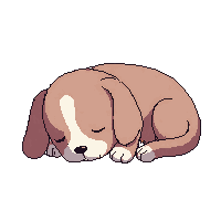 puppy sleeping curled up brown peaceful tiny