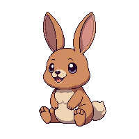 rabbit brown upright ears sitting alert cute