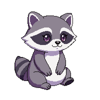 raccoon small gray masked sitting cute