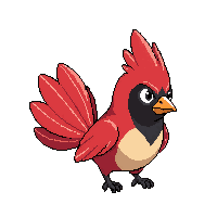 red cardinal perched crested bright small