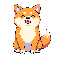 shiba inu dog sitting orange tan smile happy