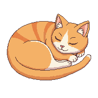 sleeping cat curled up orange cozy peaceful