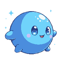 slime pet blue round bouncy blob cute