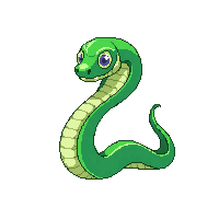 small snake green coiled friendly cute harmless