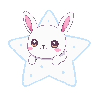 star bunny white glowing celestial sparkle cute