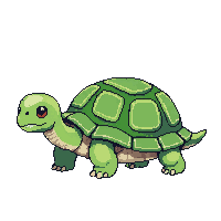turtle small green shell walking slow cute