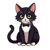 tuxedo cat sitting black white formal cute