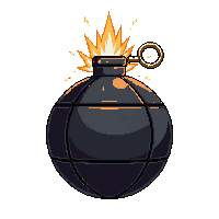 Pirate Bomb Round Black Fuse Lit Explosive — free pixel art sprite from Pirate