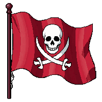pirate flag red warning no quarter attack