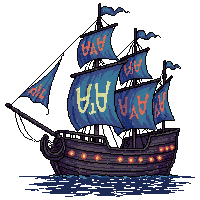 pirate ghost ship tattered sails eerie glow