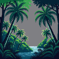pirate jungle dense tropical vines thick trees